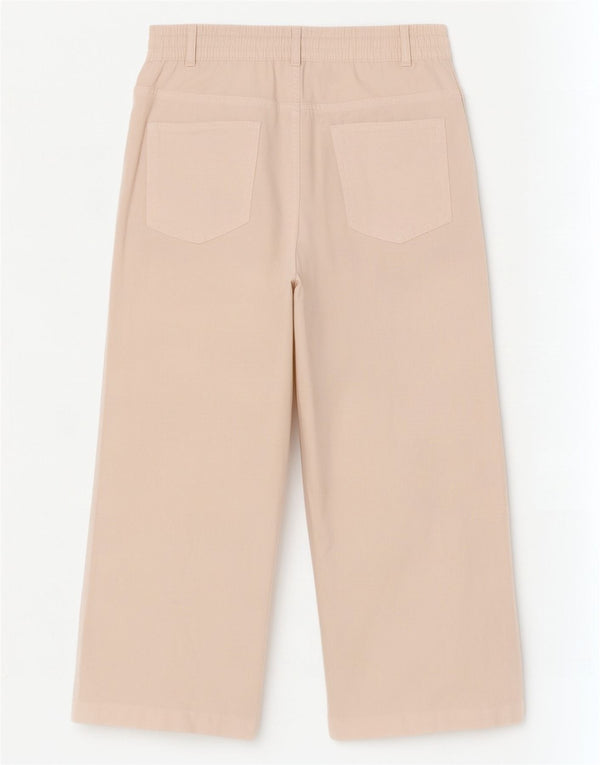 Marks & Spencer Damen-Hose mit weitem Bein, kurz geschnitten, UK 12, M, W30, L25, Weiß