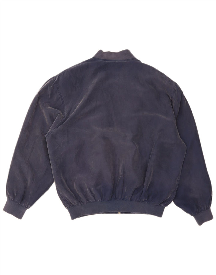 Whitby Mens Bomber Jacket UK 42 XL Navy Blue Silk