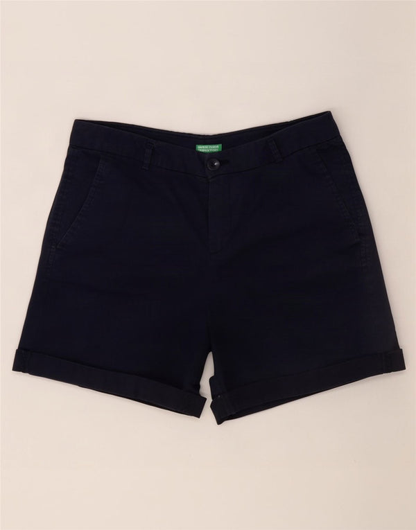 Pantaloncini chino da donna Benetton UK 8 piccoli W28 cotone blu navy