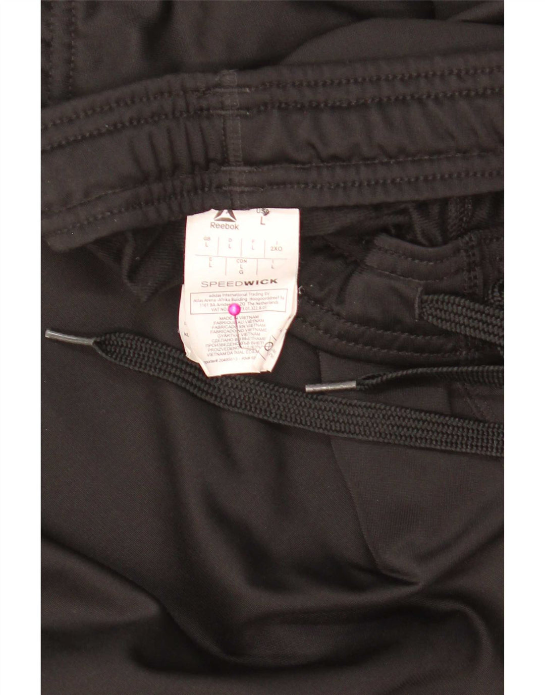 Reebok Mens Tracksuit Trousers Joggers Large Black Polyester