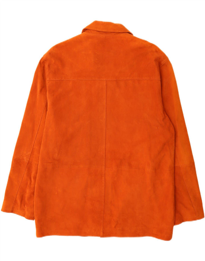 Giacca in pelle scamosciata da uomo Pierre Cardin IT 50 Large in pelle arancione