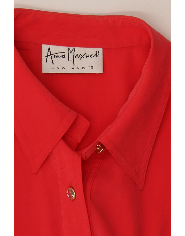 ANNA MAXWELL Womens Maxi A-Line Dress UK 12 Medium Red Polyester Vintage Anna Maxwell and Second-Hand Anna Maxwell from Messina Hembry 