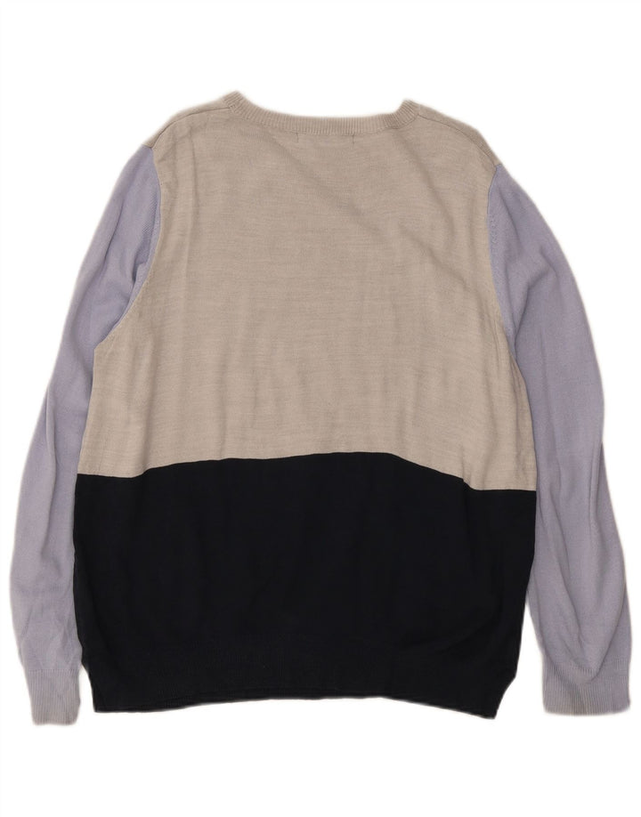 Marks & Spencer Mens Boat Neck Jumper Sweater XS Multicoloured Colourblock