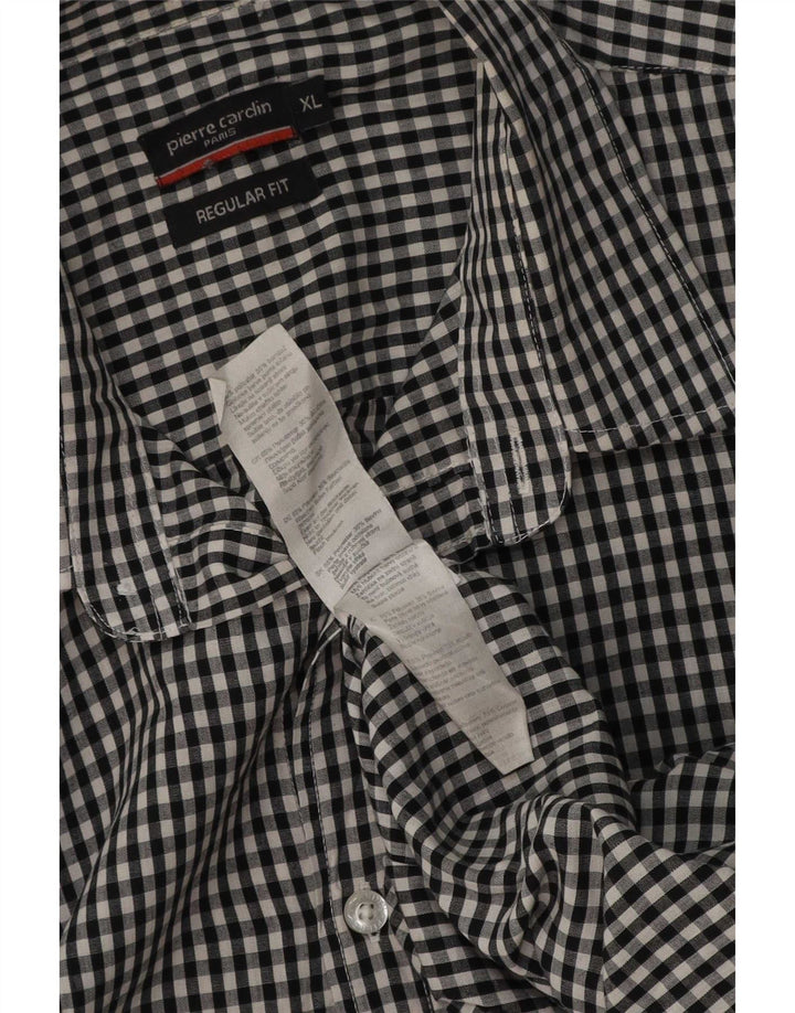 Pierre Cardin Herre kortærmet Regular Fit skjorte XL Sort Gingham