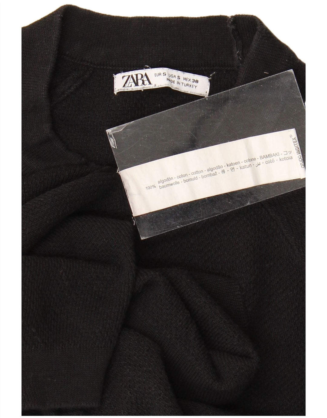 Zara Mens T-Shirt Top Small Black Cotton