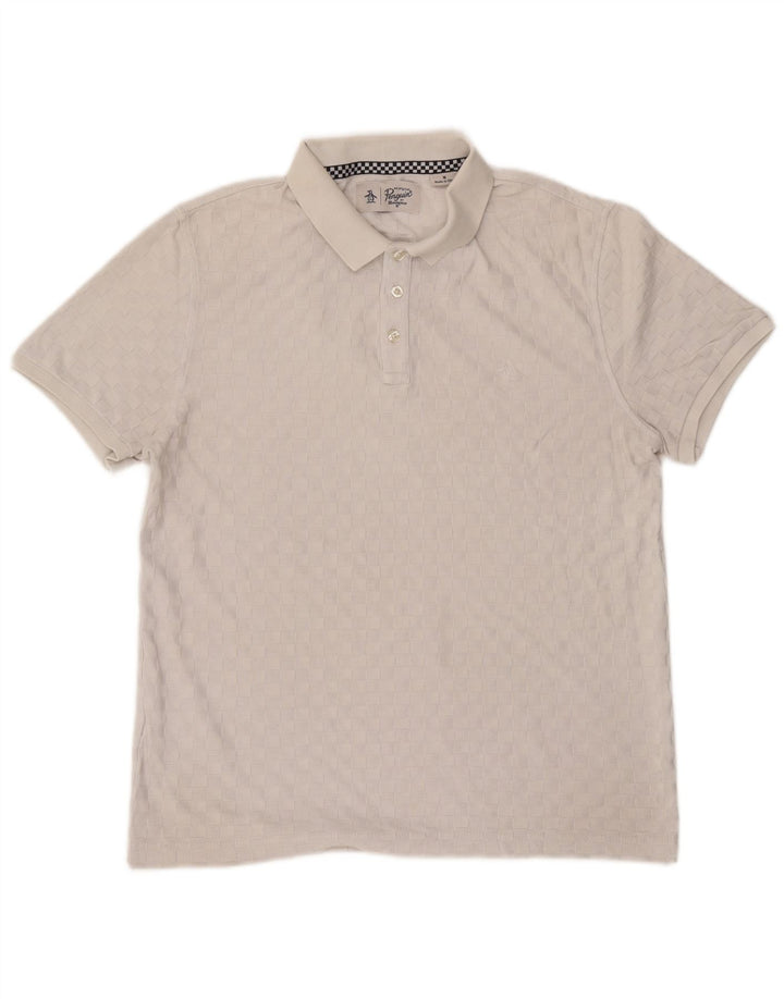 Penguin Mens Polo Shirt Medium Grey Cotton