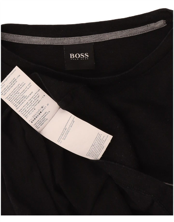 Hugo Boss Mens Top Long Sleeve Medium Black Cotton