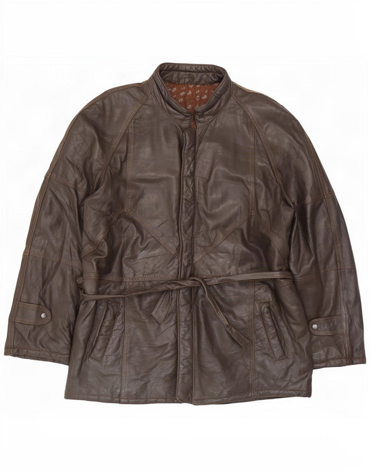 Vintage Mens Leather Jacket UK 40 Large Brown