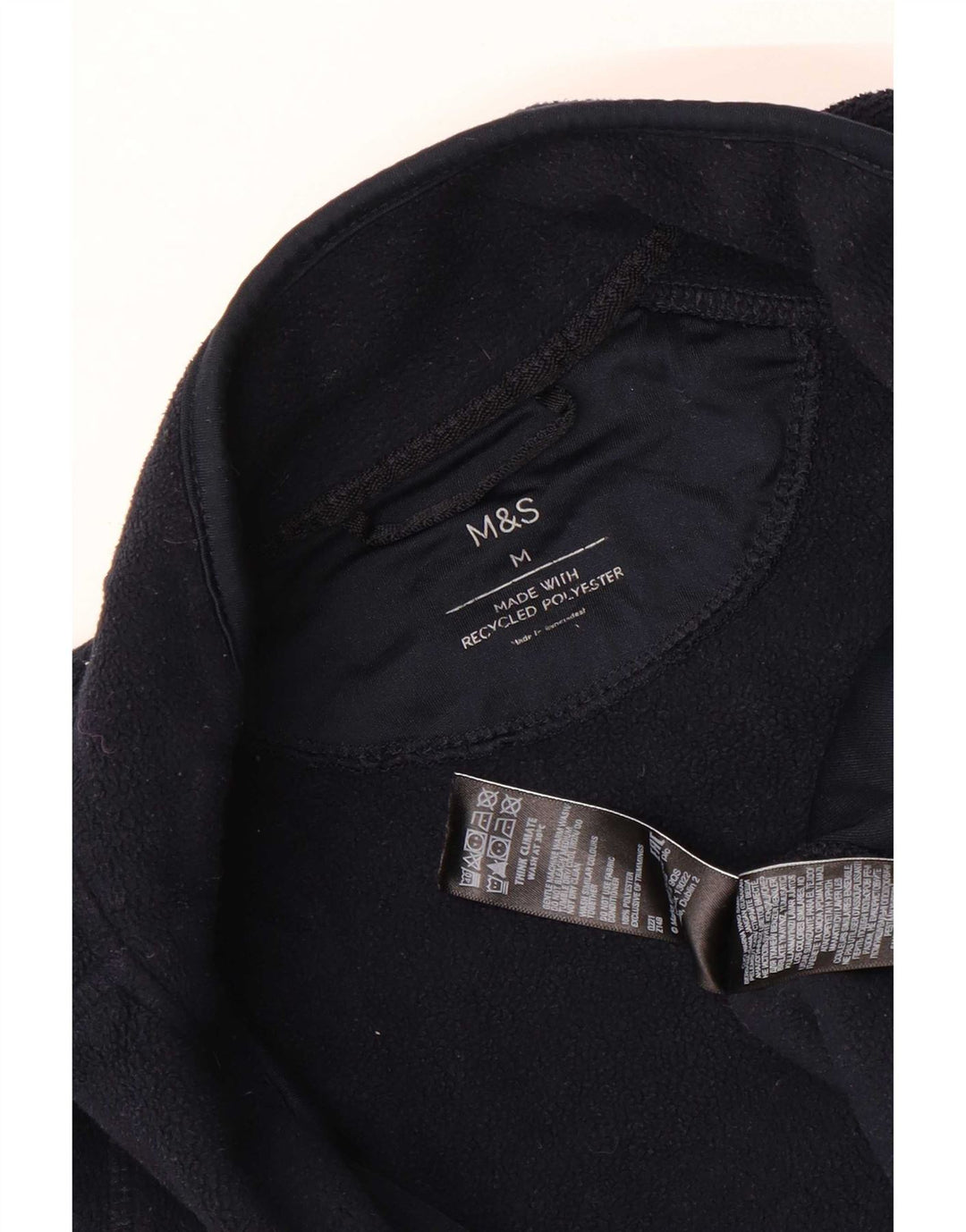 Giacca in pile da donna Marks & Spencer UK 14 poliestere blu navy medio