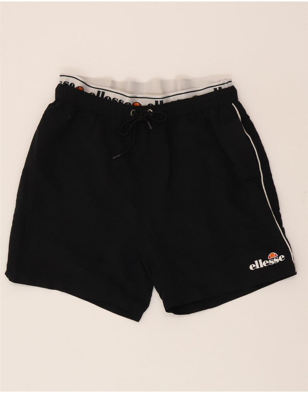 Pantaloncini sportivi grafici da uomo Ellesse, poliestere color block medio nero