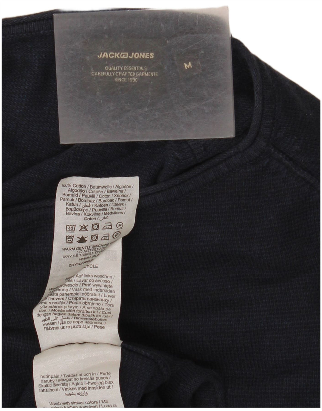 JACK & JONES Pull Col Rond Homme Bleu Marine Moyen Coton