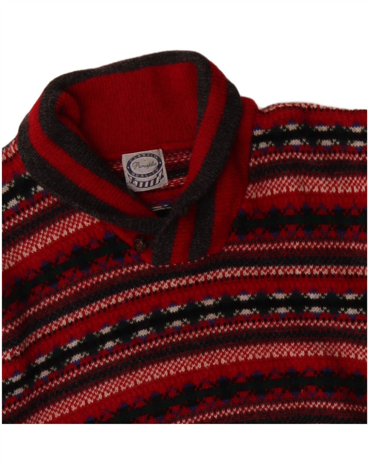 PRINCIPLES Womens Shawl Neck Jumper Sweater UK 14 Medium Red Fair Isle