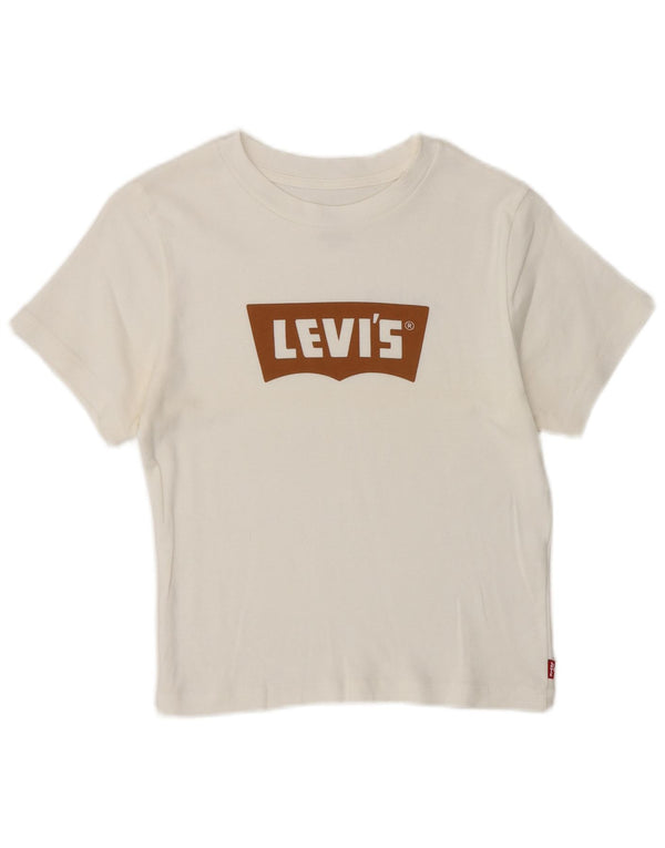 Levi's Womens Crop Graphic T-Shirt Top UK 8 Small White