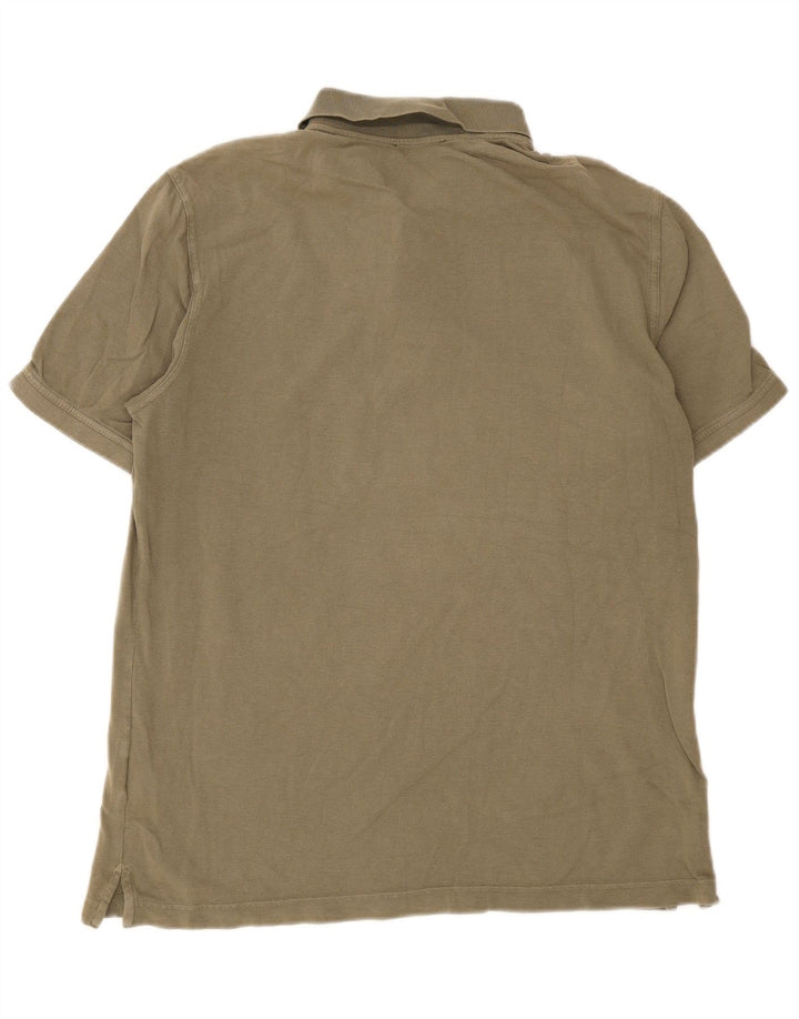 Benetton Mens Polo Shirt XL Khaki Cotton