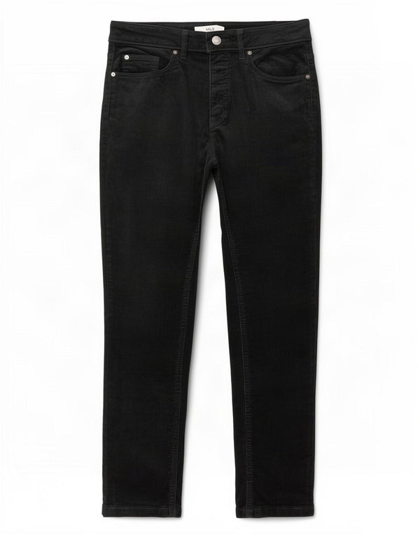 Pantaloni in velluto a coste da donna Marks & Spencer UK 12 Medium W30 L27 Blu Navy