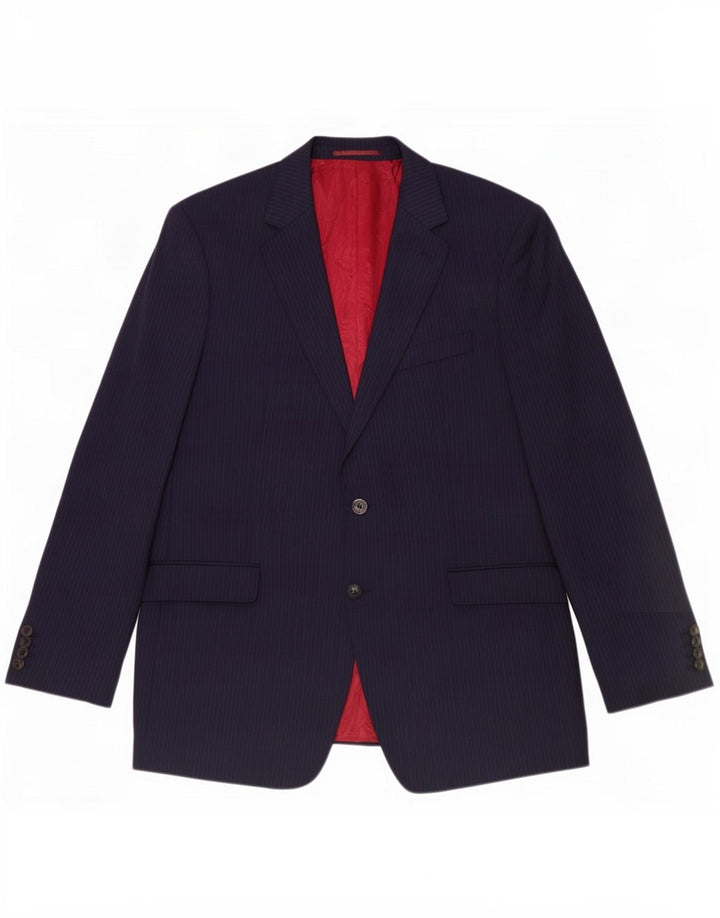 Marks & Spencer Mens Long 2 Button Blazer Jacket UK 44 XL Navy Blue