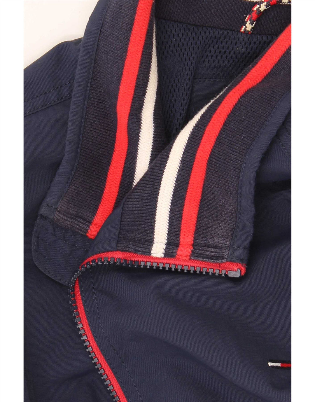 Giubbotto bomber da uomo Tommy Hilfiger UK 38 poliammide a righe blu navy medio