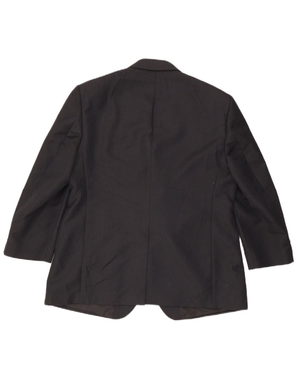 Мужской пиджак с 3 пуговицами Marks & Spencer UK 44 XL темно-синий в тонкую полоску