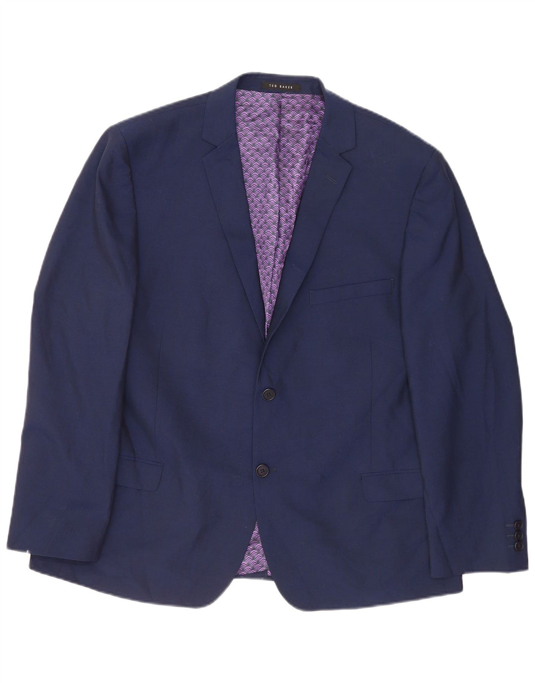 Ted Baker Herren-Blazer mit 2 Knöpfen, UK 46 3XL, marineblaue Wolle