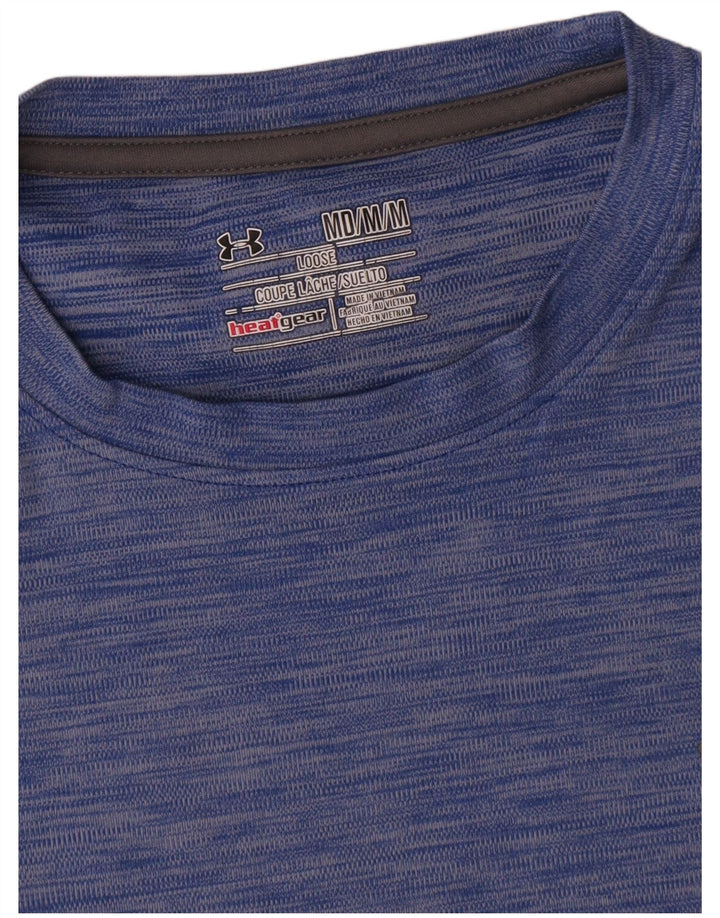 Under Armour Herren Heat Gear T-Shirt-Oberteil aus mittelblau meliertem Polyester