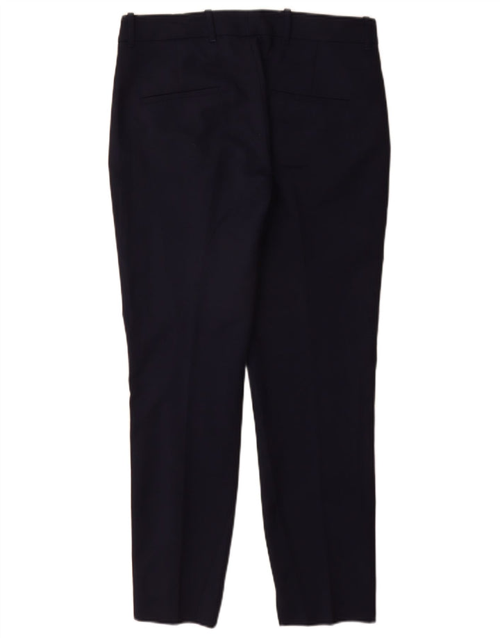Zara Womens Slim Suit Trousers Medium W28 L29 Navy Blue Cotton