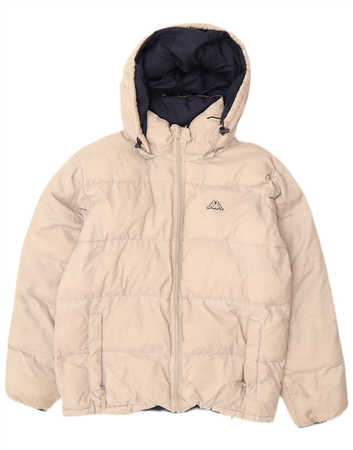 Giacca imbottita con cappuccio da uomo Kappa UK 36 Small Off White Poliammide