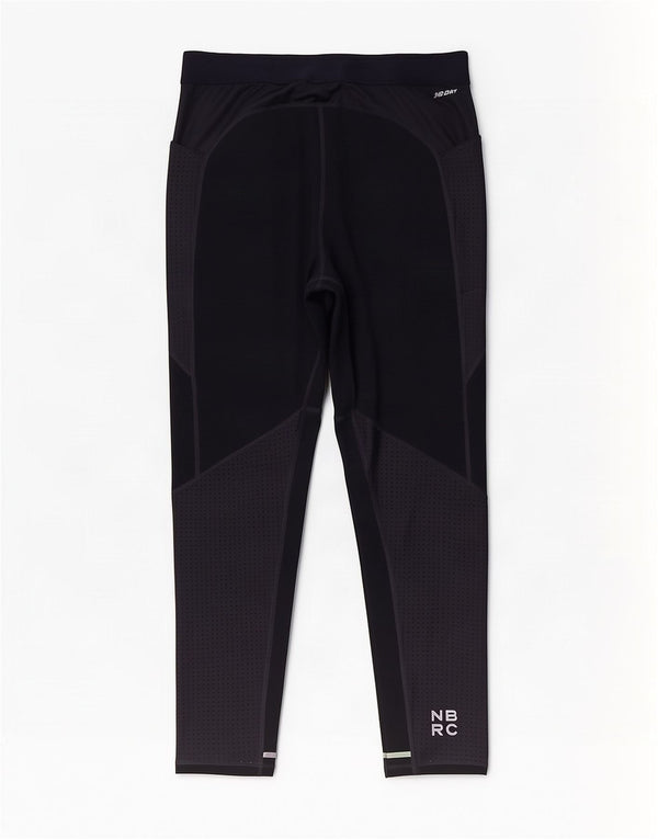 New Balance Womens Crop Leggings UK 14 Large Navy Blue Colourblock