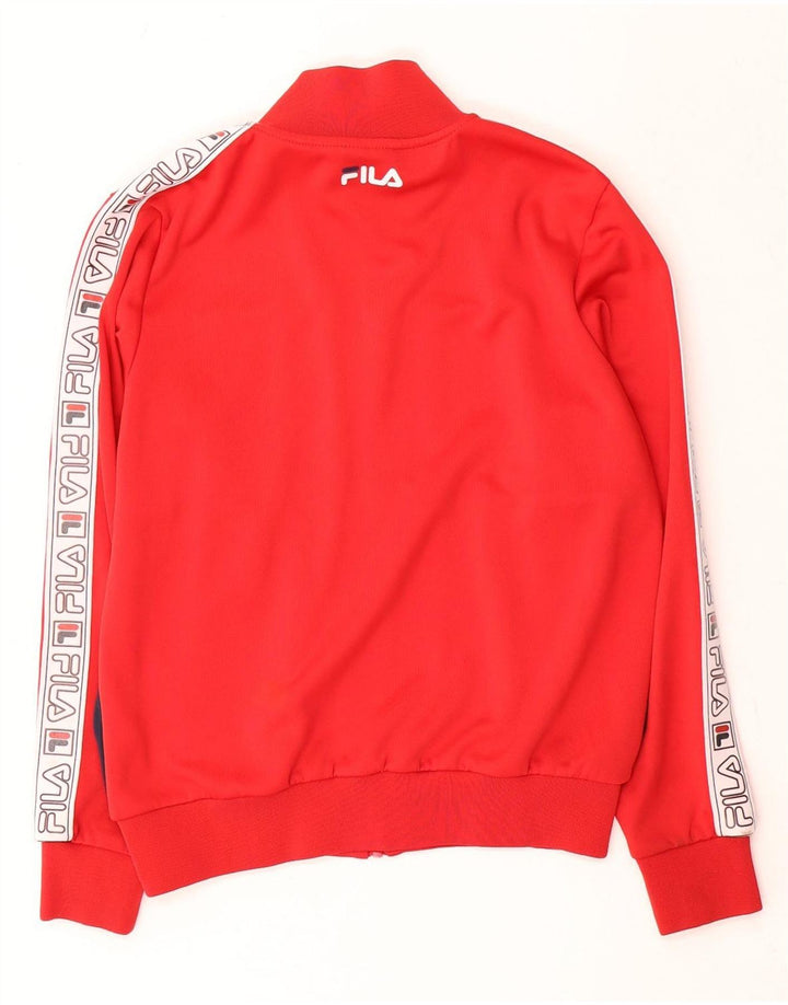 Fila Damen-Trainingsanzugoberteil mit Grafik, UK 14, Mittelrot, Farbblock