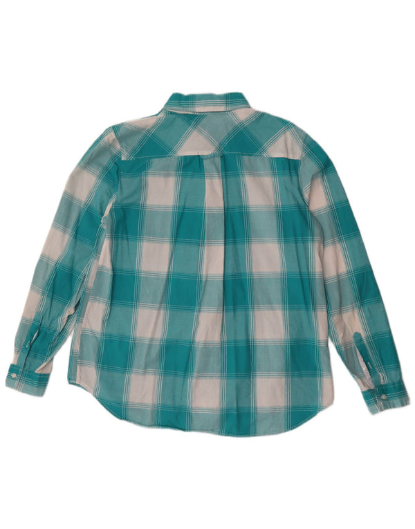 Tommy Hilfiger Womens Relaxed Fit Shirt UK 16 Large Turquoise Plaid
