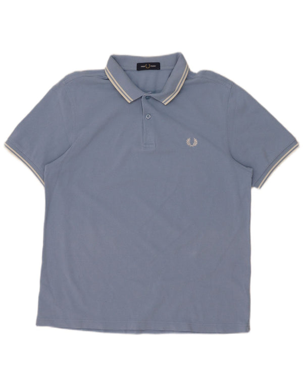 Polo da uomo Fred Perry in cotone a righe grandi blu