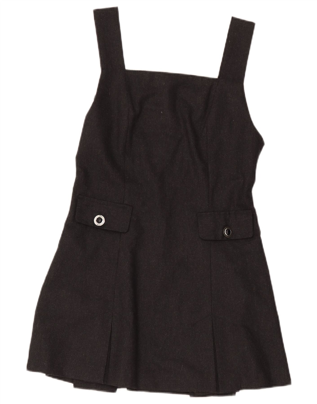 Vintage Womens Mini Sleeveless A-Line Dress IT 44 Medium Grey Wool