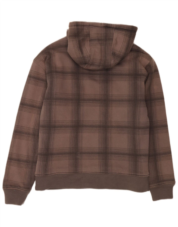 Quiksilver Mens Graphic Zip Hoodie Sweater Medium Grey Check Cotton
