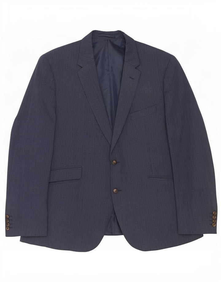 Jachetă pentru bărbați Marks & Spencer, croită, cu 2 nasturi, UK 46 XL, bleumarin
