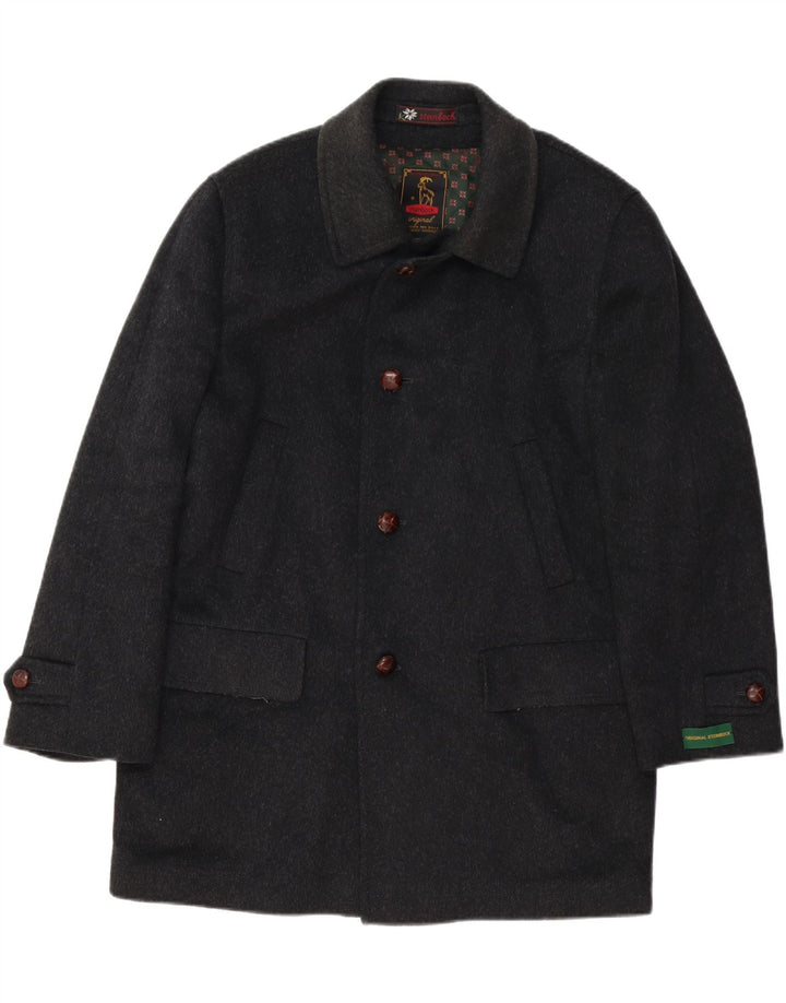 Steinbock Mens Loose Fit Overcoat EU 44 XS Black Wool