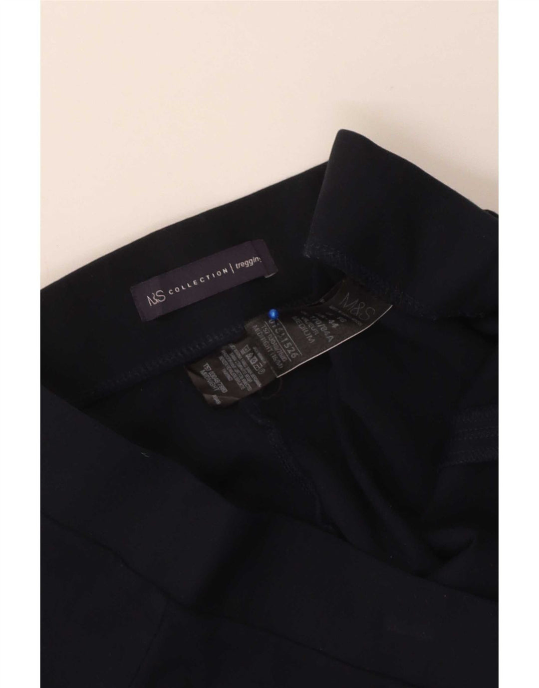Marks & Spencer Womens Leggings UK 16 Large Navy Blue Viscose