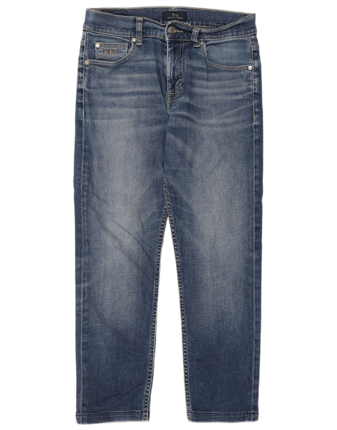 Harmont & Blaine Dame Crop Straight Jeans IT 44 Medium W30 L26 Blå