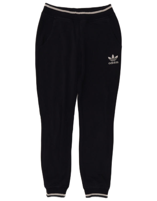 Adidas Womens Tracksuit Trousers Joggers UK 8 Small Navy Blue Cotton