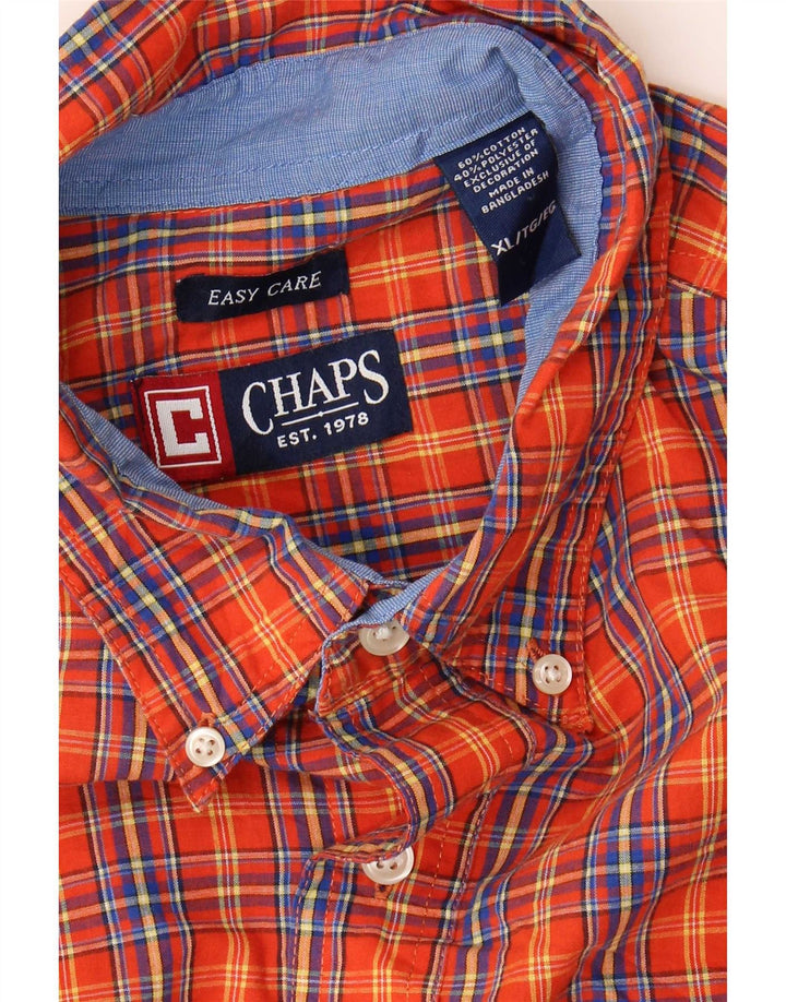 Camisa masculina Chaps XL laranja xadrez algodão