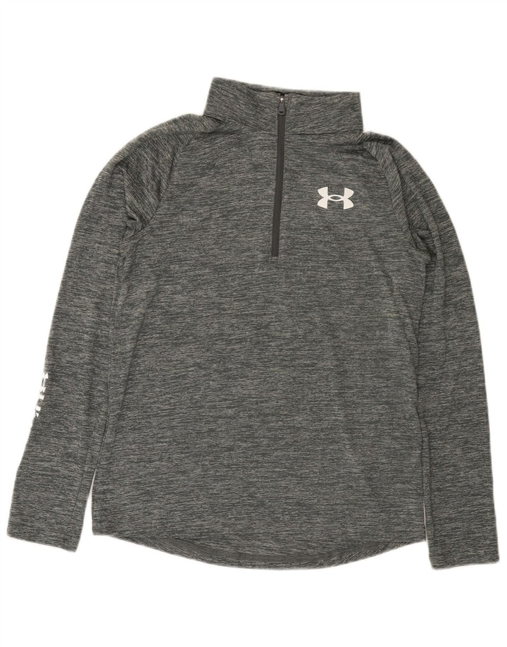 Under Armour Mädchen-Trainingsanzug mit grafischem Pullover, 11–12 Jahre, Größe L, Grau