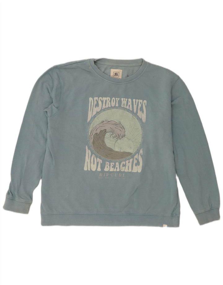 Rip Curl Mens Graphic Sweatshirt Jumper Small Blue Cotton