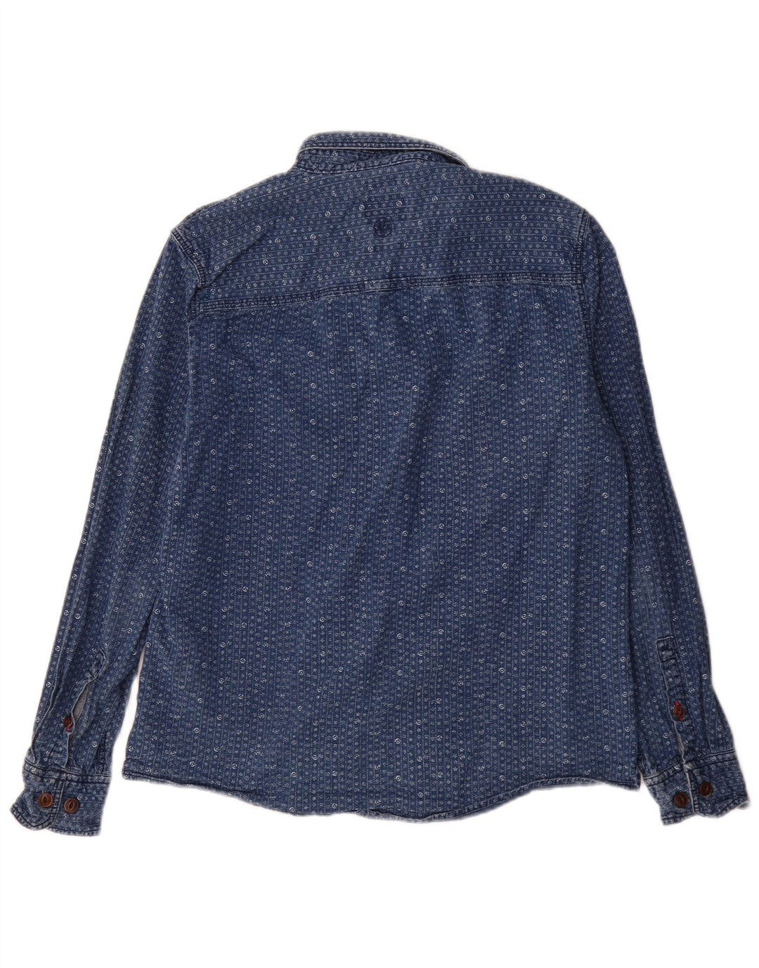 Fat Face Mens Classic Fit Denim Shirt Medium Blue Floral Cotton