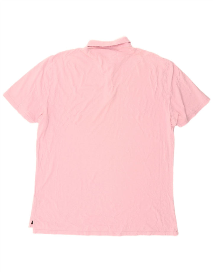 Massimo Dutti Mens Polo Shirt 2XL Pink Cotton