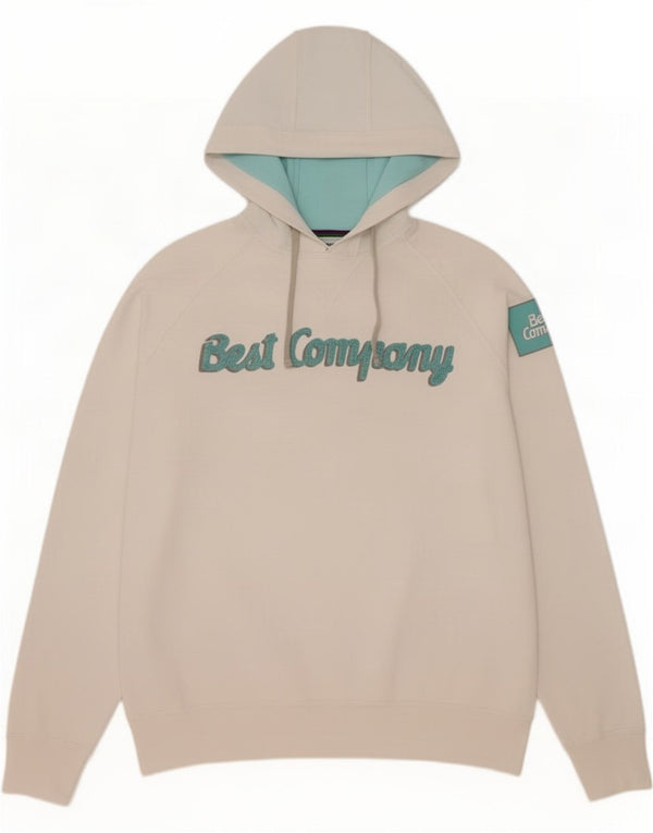 Pulover cu glugă grafic pentru bărbați Best Company, bumbac alb 2XL