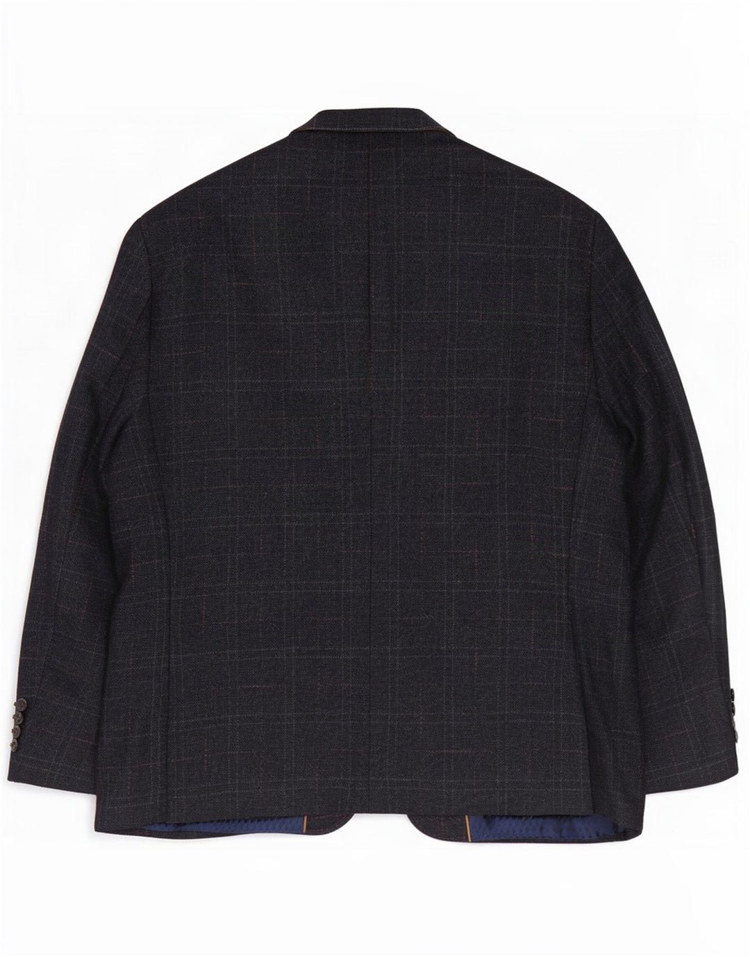 Giacca blazer da uomo a 2 bottoni Douglas UK 44 2XL lana a quadri blu navy