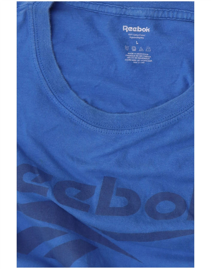 Reebok Mens Graphic T-Shirt Top Large Blue
