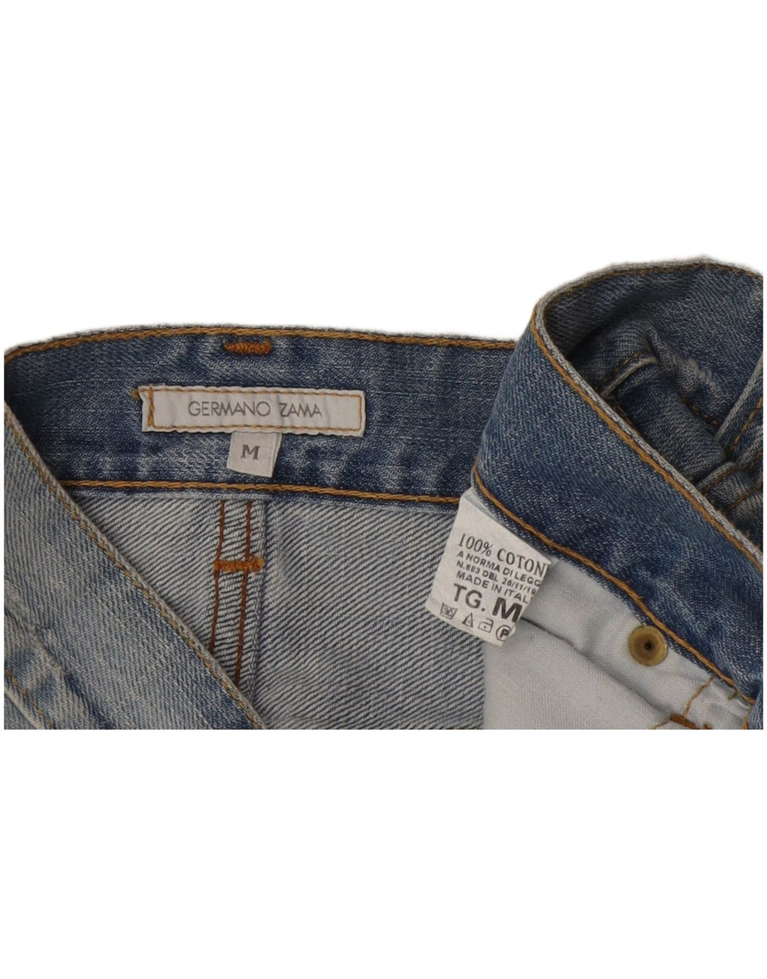 Germano Zama Dame Distressed Mini Denim Nederdel Medium W30 Blå Bomuld