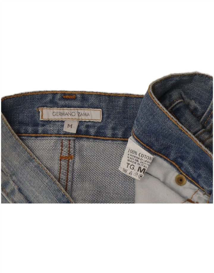 Germano Zama Dame Distressed Mini Denim Nederdel Medium W30 Blå Bomuld