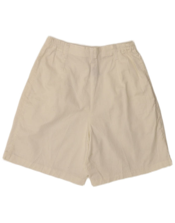 Pantaloncini casual con ancoraggio a vita alta da donna Lee US 12 Large W28 cotone bianco