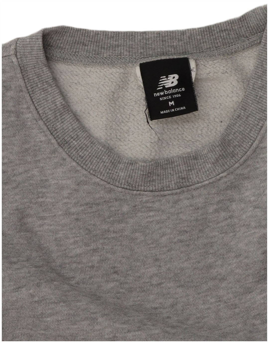 New Balance Mens Sweatshirt Jumper Medium Grey Flecked Cotton
