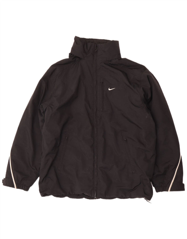 Nike Mens Graphic Hooded Windbreaker Jacket UK 42/44 Large Black Polyester